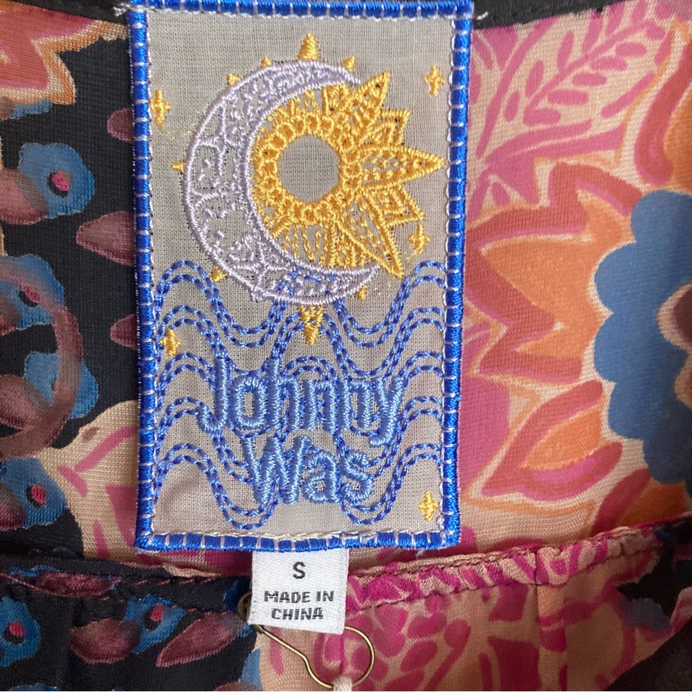 NEW Johnny Was Yrene Burnout Blouse Alvarado w/ Tank Top Velvet Silk Black Sz S - Picture 16 of 16